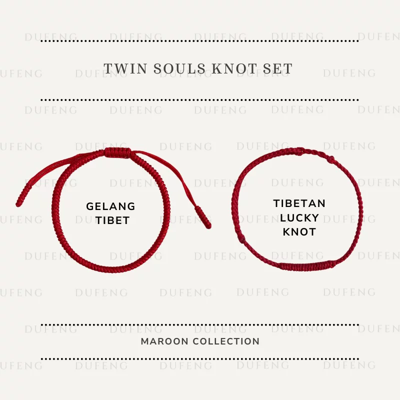Twin Souls Knot Maroon Set