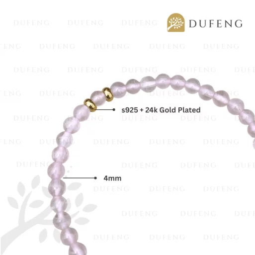 Dufeng – Love Connection Rose Quartz Bracelet