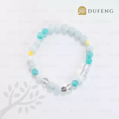 Dufeng - Seafoam Bliss Aquamarine Crystal Bracelet