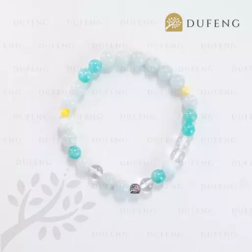 Dufeng - Seafoam Bliss Aquamarine Crystal Bracelet