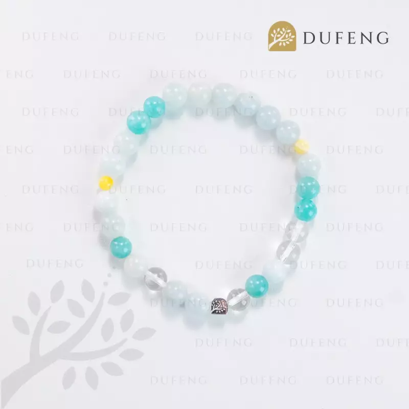 Dufeng - Seafoam Bliss Aquamarine Crystal Bracelet