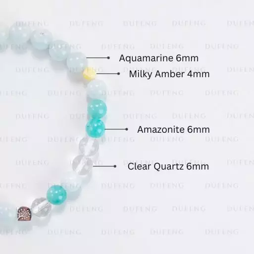 Dufeng – Seafoam Bliss Aquamarine Crystal Bracelet