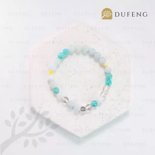 Dufeng – Seafoam Bliss Aquamarine Crystal Bracelet