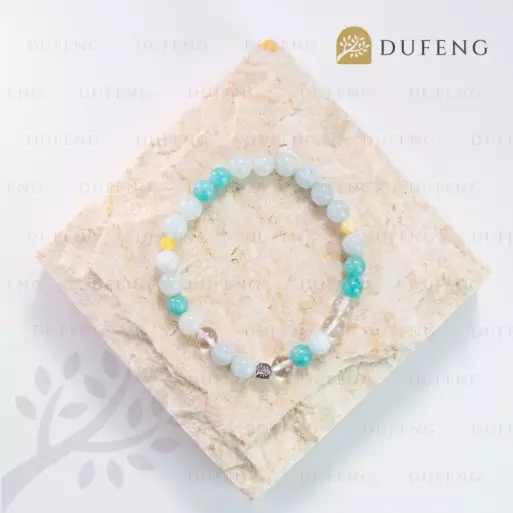 Dufeng – Seafoam Bliss Aquamarine Crystal Bracelet