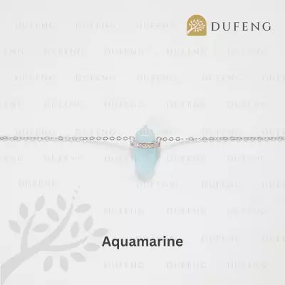 Dufeng - Pure Hexa Crystal Necklace - Aquamarine