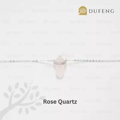 Dufeng - Pure Hexa Crystal Necklace - Rose Quartz