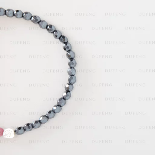 Dufeng – Elysian Heart Balance Hematite Rhodonite Bracelet