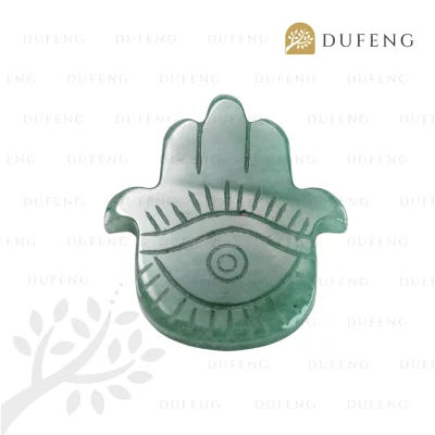 Dufeng - Celestial Hamsa Crystal Plate - Green Aventurine