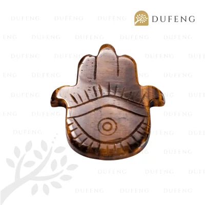 Dufeng - Celestial Hamsa Crystal Plate - Tiger Eye