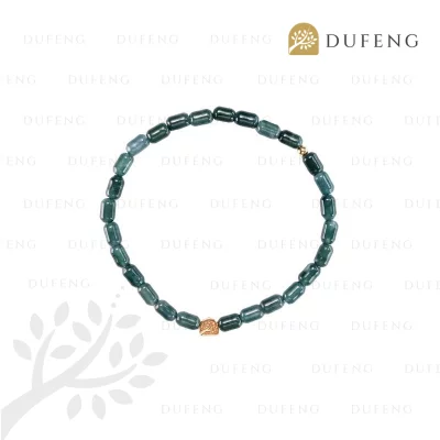 Dufeng - Lucky Blue Water Jade Mini Barrel Bracelet