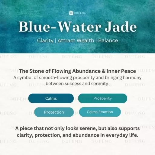 Dufeng – Lucky Blue Water Jade Mini Barrel Bracelet