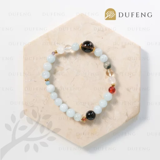 Dufeng – Celestra Harmony Aquamarine Crystal Bracelet