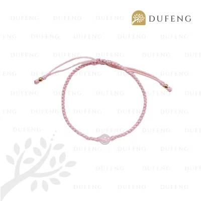 Dufeng - Soul Gem Thread Crystal Bracelet - Rose Quartz, 14-16cm